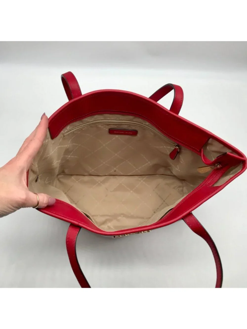 Michael Kors Jet Set Red Saffiano Leather Tote